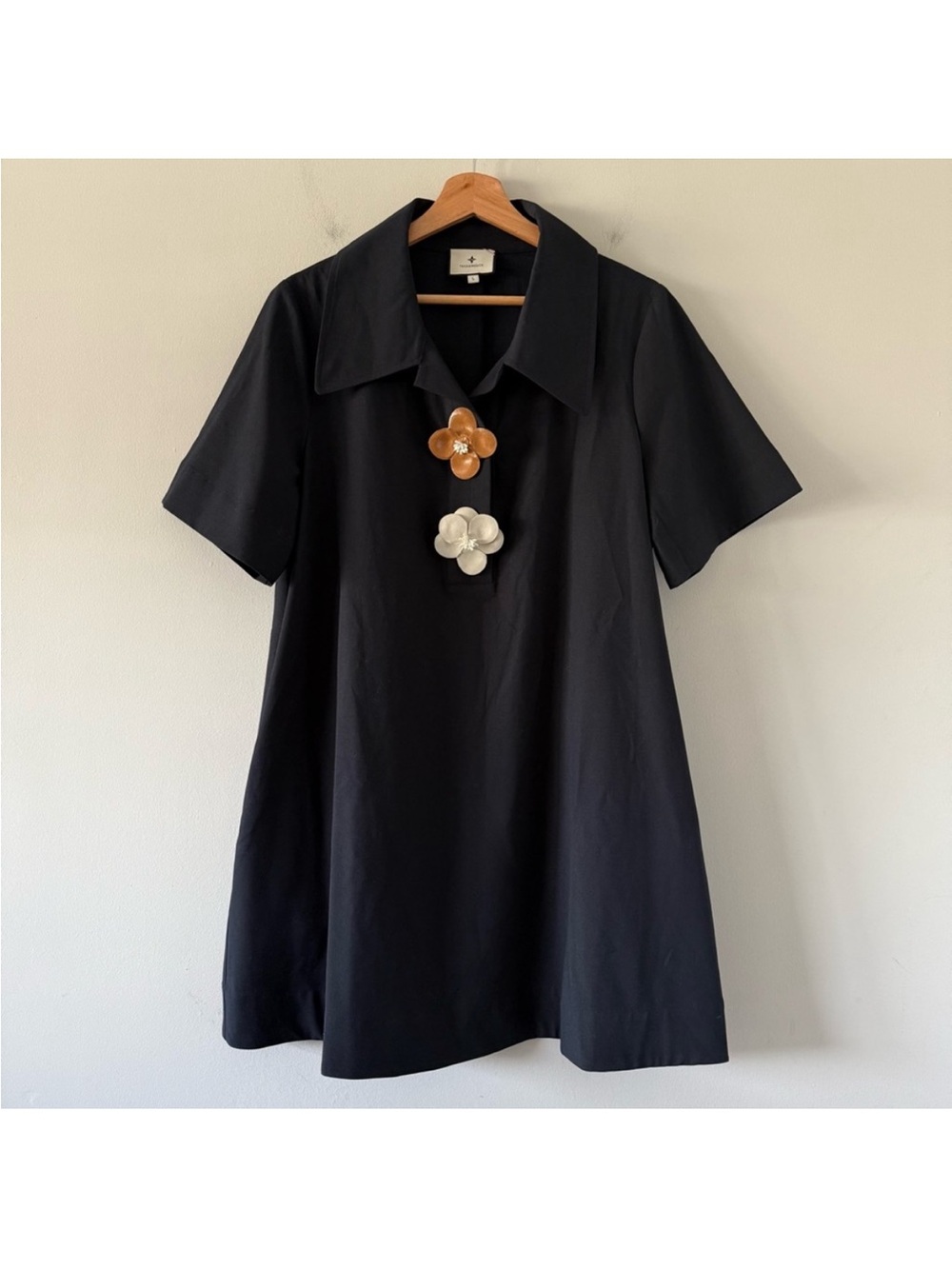 Tuckernuck Midnight Scout Dress Sz Large Mini A Line Short Sleeve Party Collared